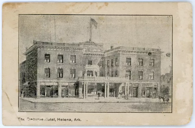 Antique 1904 Advertising Postcard Cleburne Hotel 530 Cherry Street Helena AR