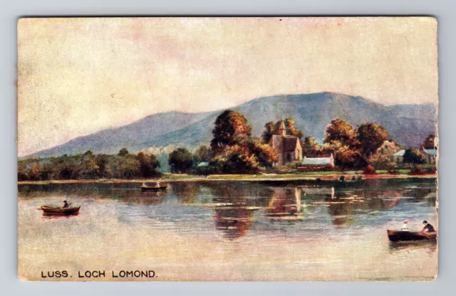 Loch Lomond Scotland, Luss, Scenic View, Antique, Vintage c1908 Postcard