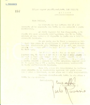 AUTOGRAFO 1933 UNIVERSITA' DI PADOVA Invito preside Aldo FERRABINO per corso 