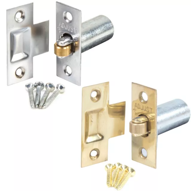 CHROME/BRASS ADJUSTABLE ROLLER CATCHES Internal Door Latch/Catch Ball Mortice