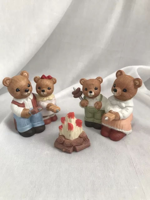 HOMCO Three Piece Campfire Teddy Bear Family