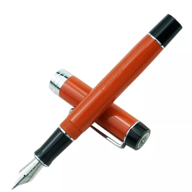 Red Jinhao 100 Centennial Resin Fountain Pen EF/F/M Bent Nib Writing Gift Pen