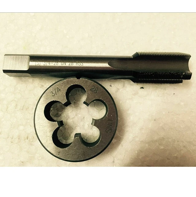 HSS Machine 3/4-28 UN Plug Tap and 1pc 3/4-28 UN Die Threading Tool