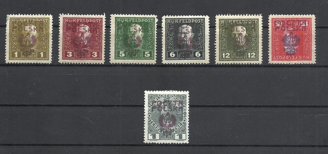 Poland Pologne local  1918 ROZWADÓW Issue II all lot mh/mnh ovpt