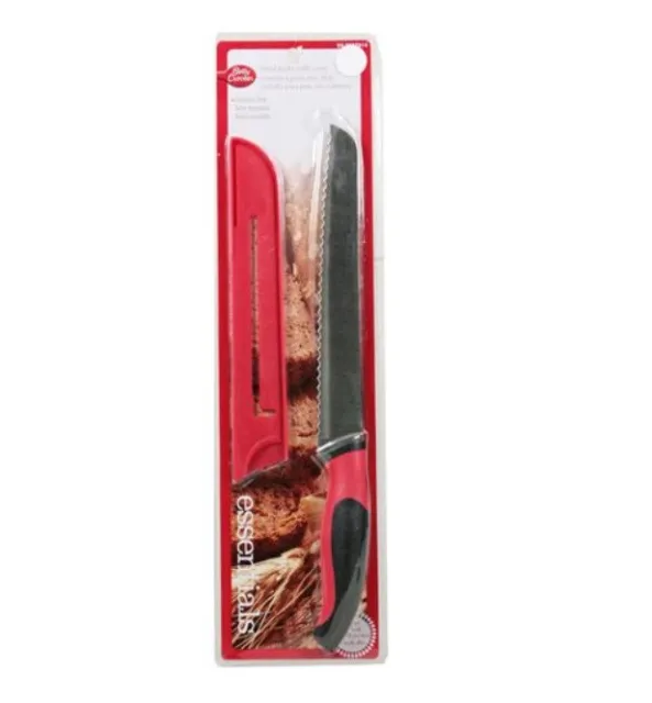 BETTY CROCKER BREAD KNIFE WITH COVER 32cm Stainless Steel Knives