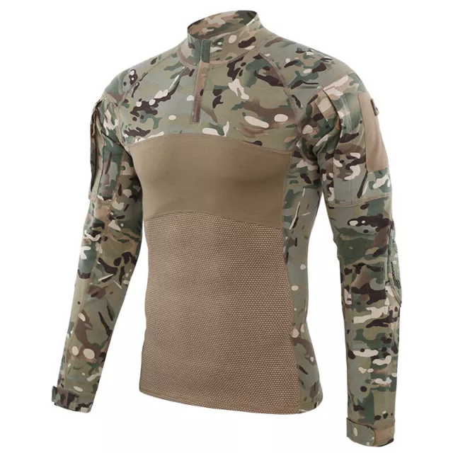 Tactical Shirt Chemise de combat à manches longues Top Camo Airsoft Camo Hunting