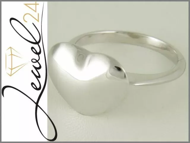 Damen Ring echt Silber 925 Sterling rhodiniert Herzring massiv Damenring Herz gr