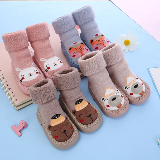 Baby Boys Girls Kids Toddler Anti-slip Slippers Socks Cotton Boot Shoes Winter