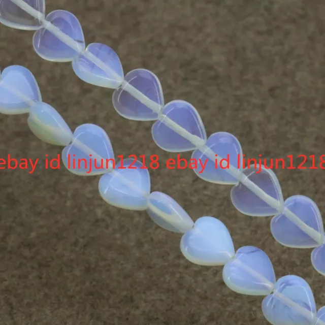 Heart Shape Opal Moonstone 10x10mm 12x12mm Gemstone Loose Beads 15 Inches