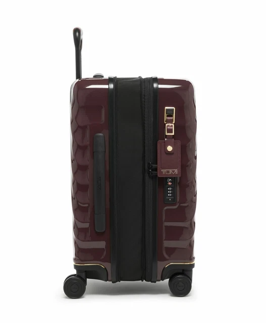 TUMI 19 Degree International Carry On 4 Wheel Expand  Beet Root Wine Gold $750 3