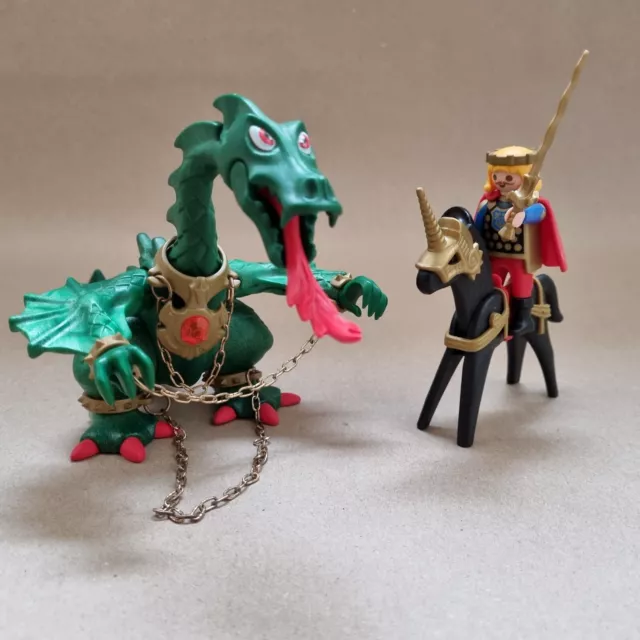 1990's Playmobil Toy Set Job Lot 3840 Knights Green Magical Dragon Set No Box