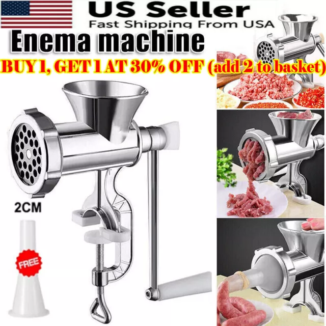 Meat Grinder Mincer Stuffer Sausage Pasta Filler Manual Chopper Maker Blender US