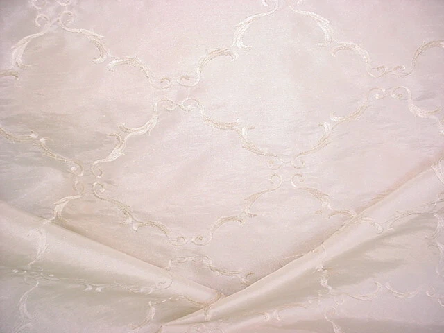 4-7/8Y Kravet 3603 Champagne Lattice Scroll Faux Silk Upholstery Fabric