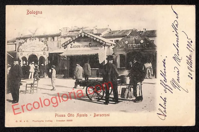 P2746 - CARTOLINA D'EPOCA - Bologna Città - Piazza Otto Agosto   1905