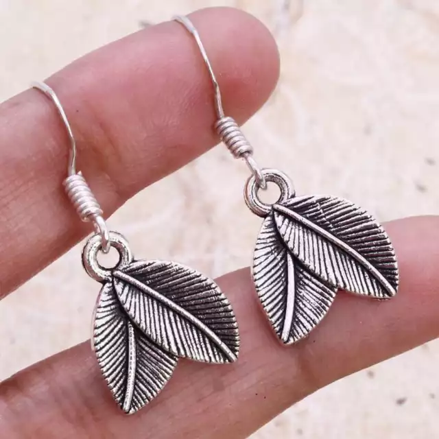 Antique Vintage 925 Silver Plated Handmade Earrings of 1.5" Ethnic