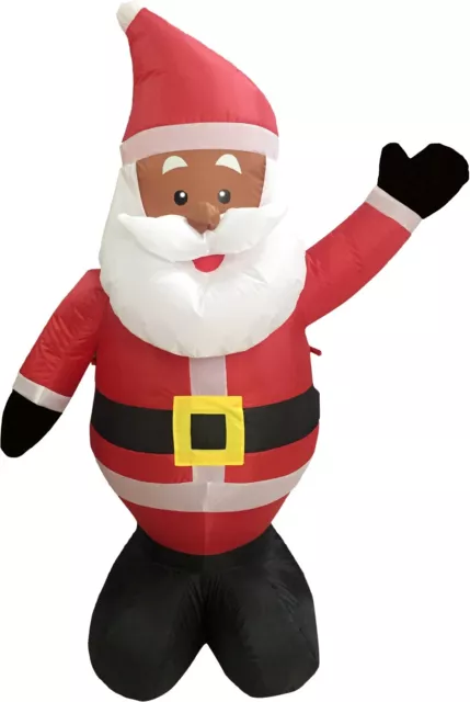 Black African American Santa Claus 4' Inflatable Airblown Christmas Yard Decor