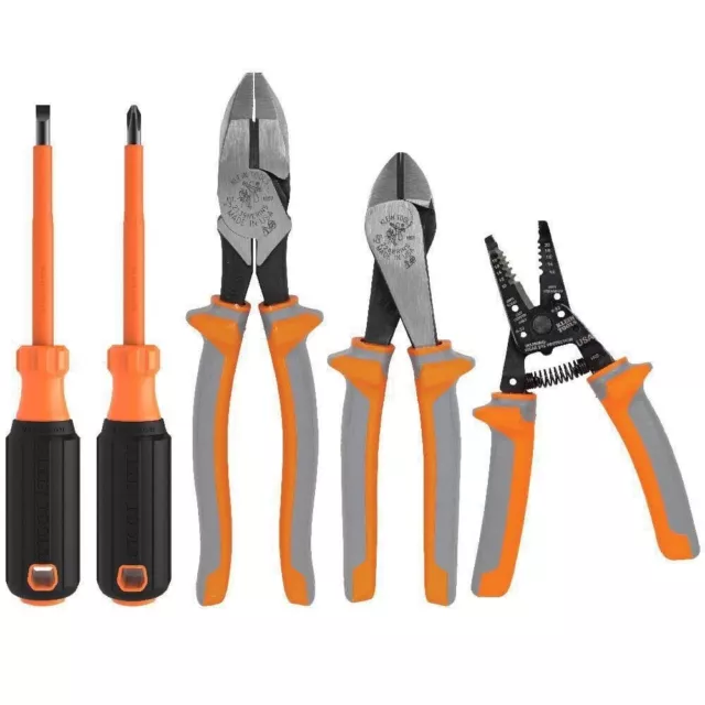 Klein Tools 1000V 5-Piece Insulated Tool Kit Safety Rated 9415R - FREE SHIPPING!