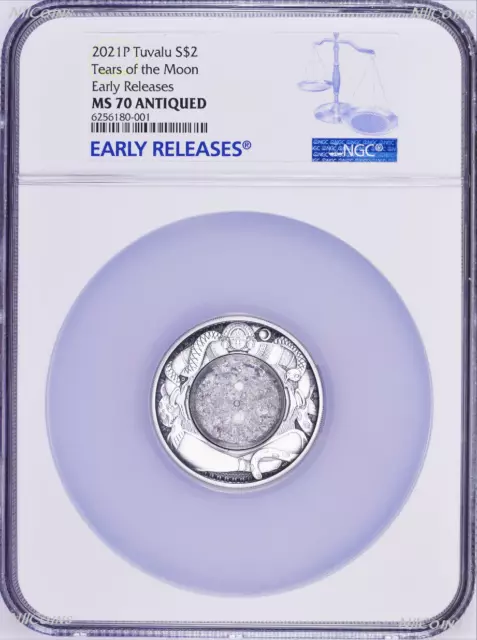 2021 Tears of the Moon 2oz Silver Antiqued $2 Coin NGC MS 70 ER