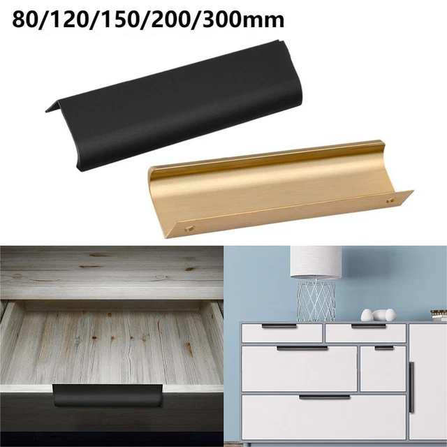 1 X Cuisine Armoire Porte Poign??es Placard Tiroir Cach?? Doigt Bord Tirer