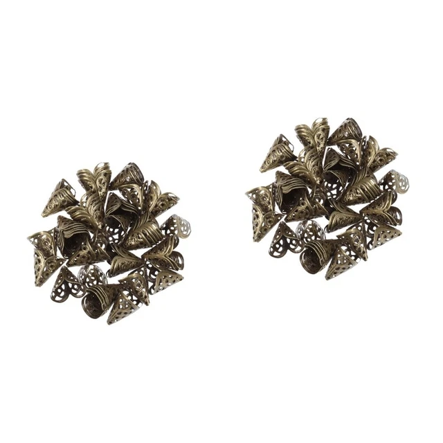 100 piezas tapas de cono de filigrana floral de metal hechas a mano joyería de plata esterlina