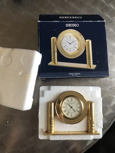 Seiko Pendule Intemporelle En Bois Noir Et Doré Qxc244G