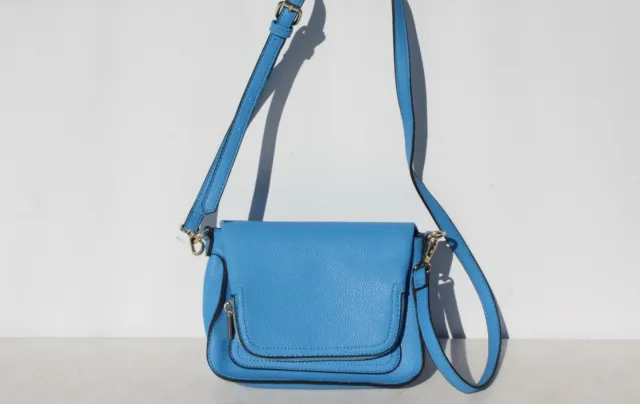 Target A New Day Flap Crossbody Shoulder Bag Vegan Faux Leather Brilliant Blue