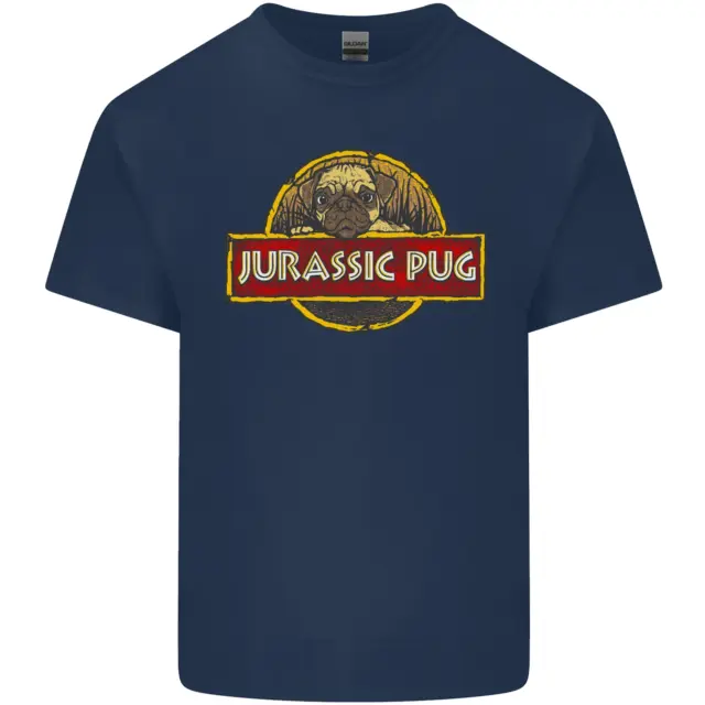 T-shirt top parodia film per cani Jurassic Pug parodia da uomo cotone 3