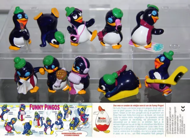 KINDER FERRERO SURPRISE SÉRIE COMPLÈTE 10x FIGURINE PINGOS SKI VINTAGE TOP RAR