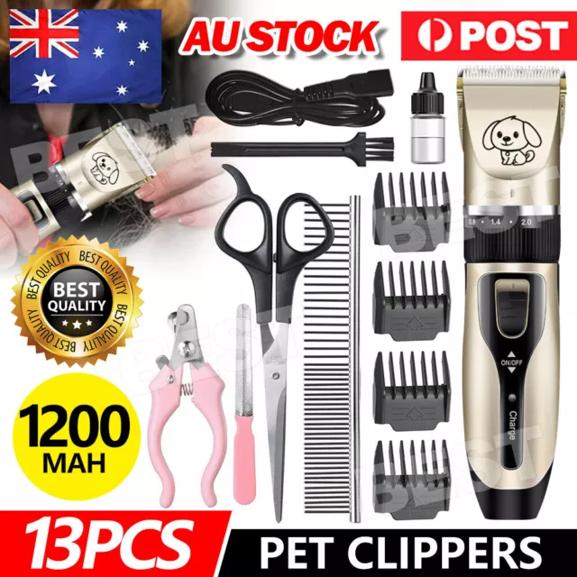 Dog Electric Clipper Comb Set Hair Trimmer Blade Cat Pet Grooming Horse Cordless