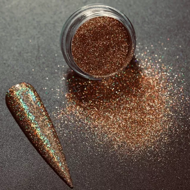 #16 Egyptian Gold Holographic Nail Mirror Glitter Powder Holo Effect Shimmer