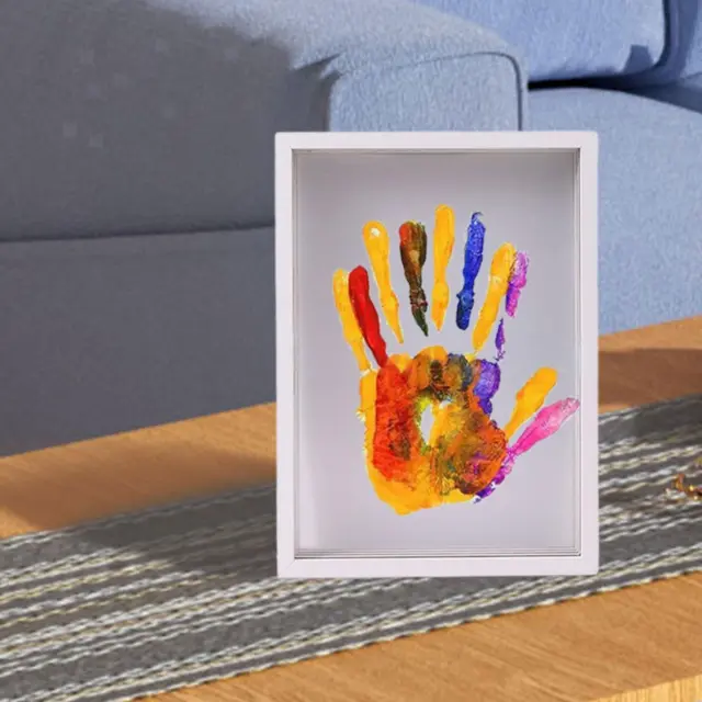 Clear Family Handprint Kit Unique Home Decoration DIY Craft Keepsake Frame for