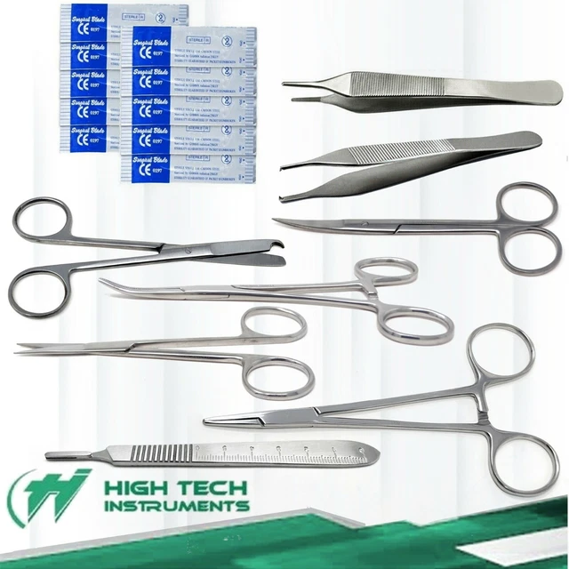 8 PC SUTURE Laceration Medical Student Surgical Instruments Set Kit+10