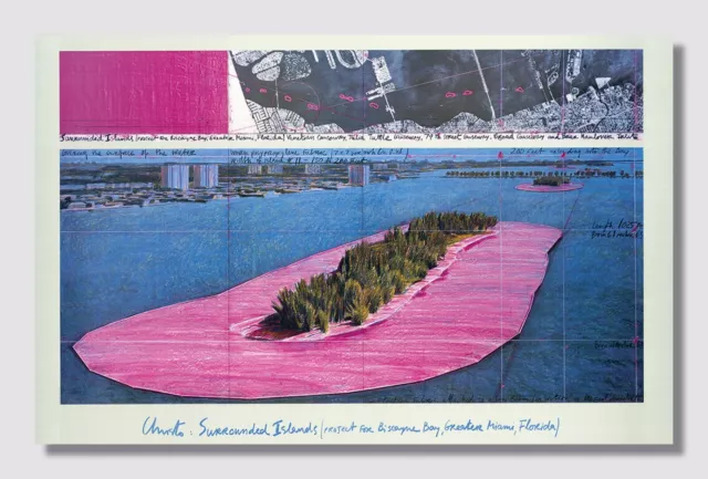 Christo «SURROUNDED ISLANDS Biscayne Bay MIAMI FLORIDA» hochwertiger Kunstdruck