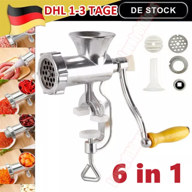 Manuelle Fleischwolf Hacker Werkzeug Wurst Stuffer Machine Maker Sauce Füller#