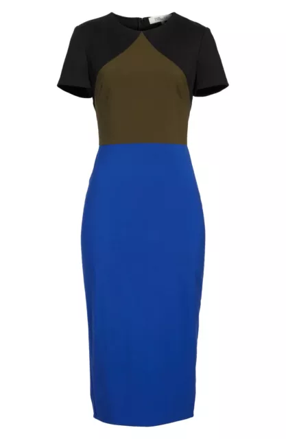 DVF Diane von Furstenberg tailored colorblock midi sheath dress 4 NWT $398