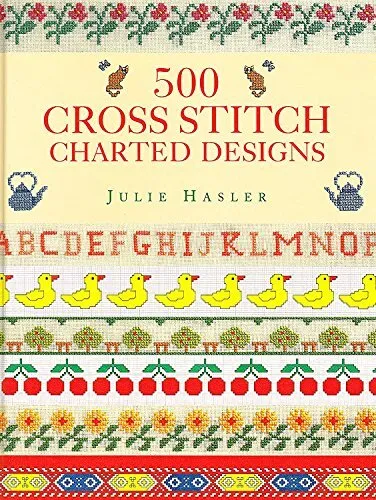 500 Kreuzstich kartierte Designs von Hasler, Julie S., Hardcover gebrauchtes Buch, akzeptieren