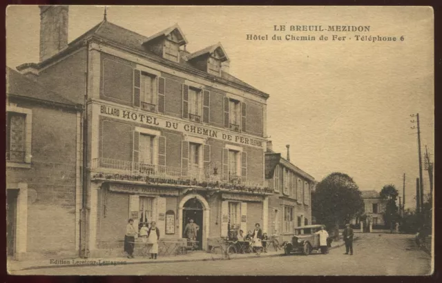 CPA - MEZIDON ( 14 ) (77o) - BREUIL-MEZIDON HOTEL DU CHEMIN DE FER - TELEPHONE 6