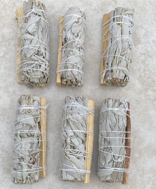 White Sage & Palo Santo Smudge Stick Wand Cleansing Clearing 29415E