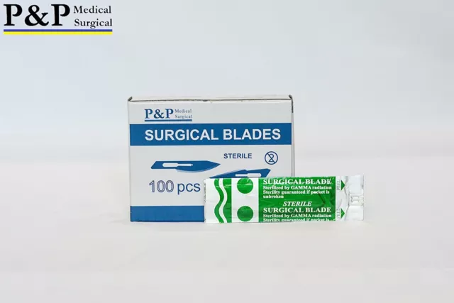 Disposable Surgical Scalpel Blades Size 11 Sterile Carbon Steel Box of 100