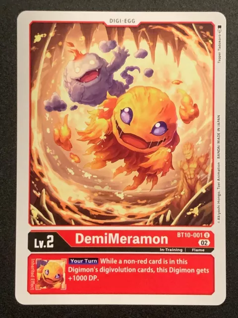 DemiMeramon | BT10-001 U | Red | BT10: Xros Encounter | Digimon TCG