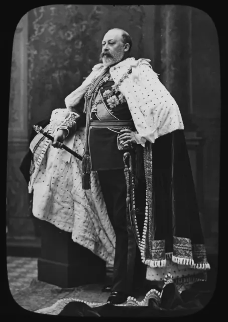 KING EDWARD VII C1901 PHOTOGRAPH Magic Lantern Slide BRITISH ROYAL