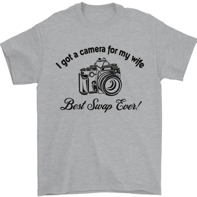 Camera for My Wife Photographer Photography Mens T-Shirt 100% Cotton