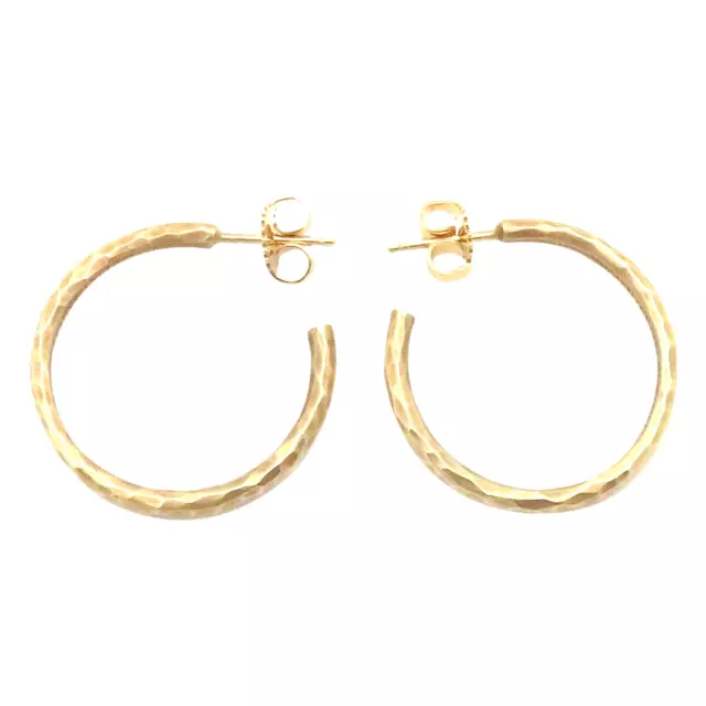 Tiffany & Co. Paloma Picasso 18K Yellow Gold Hammered Pierced Hoop Earrings