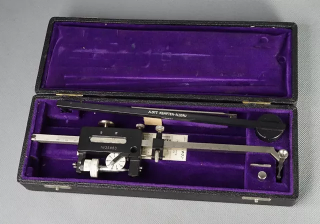 Antique German A. Ott Kempten Polar Planimeter Engineering Tool w/Case