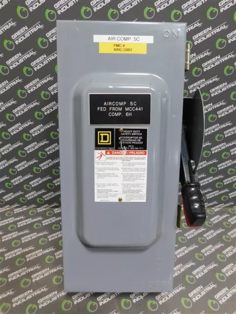 USED Square D HU363AWK Non-Fusible Disconnect Switch 100A 600VAC/DC Ser. F05