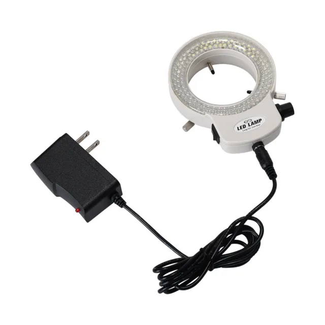 Adjustable 144 LED Bulb Ring Light Lamp with Charger for Stereo Microscope