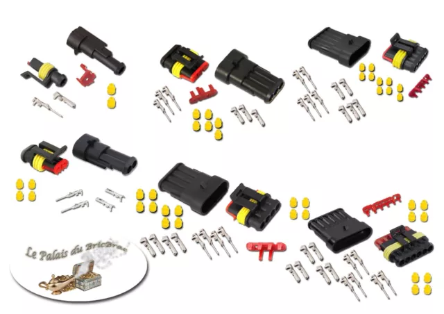 Kit Connecteur électrique 12V étanche - Auto Moto Bateau