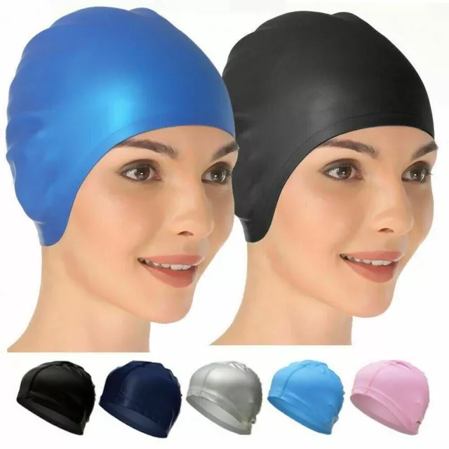 Silicone Swimming Cap Long Hair Large For Men Ladies Women Hat