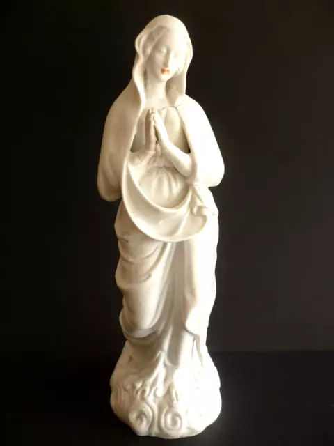 Ancienne Statue Sculpture Vierge Marie Poudre De Marbre Religieux Virgin Mary