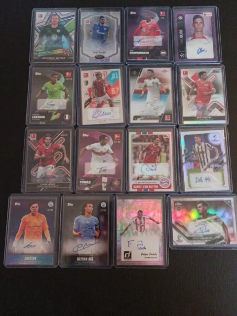 16 x Autogramm Panini Topps Rookie Bundesliga Premier League Autograph